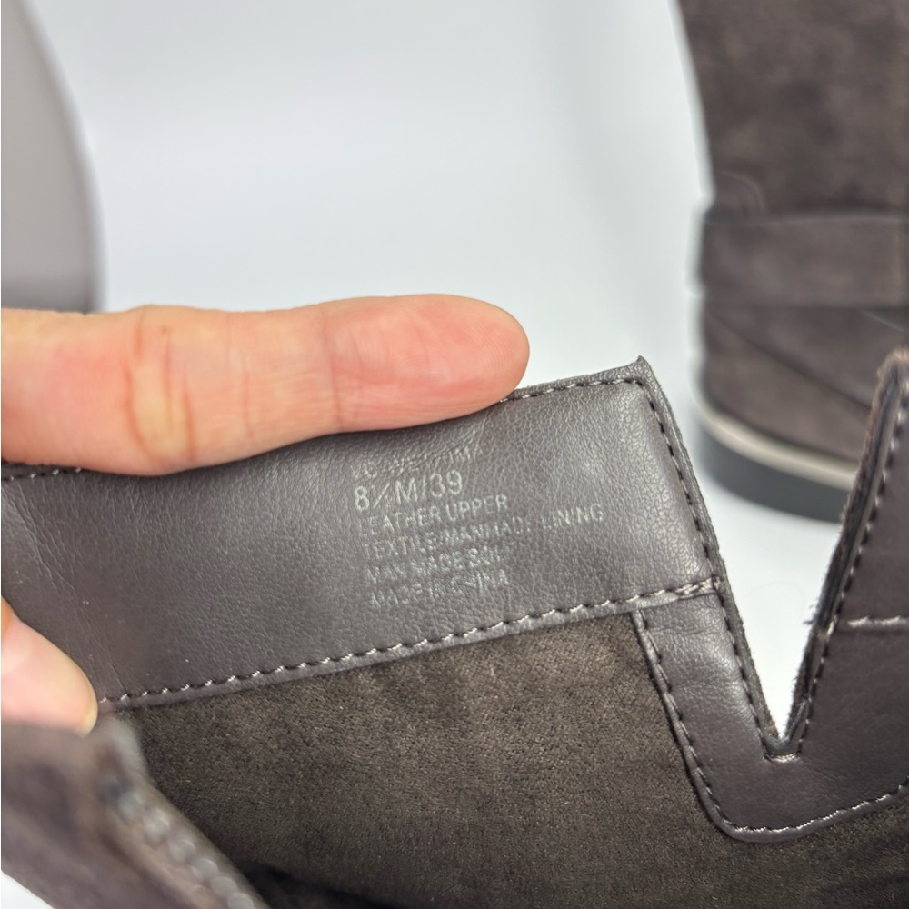 Wethima Suede Mid Calf Boots Vince Camuto Gray Zip Western Festival Fall 8.5 - Picture 8 of 11